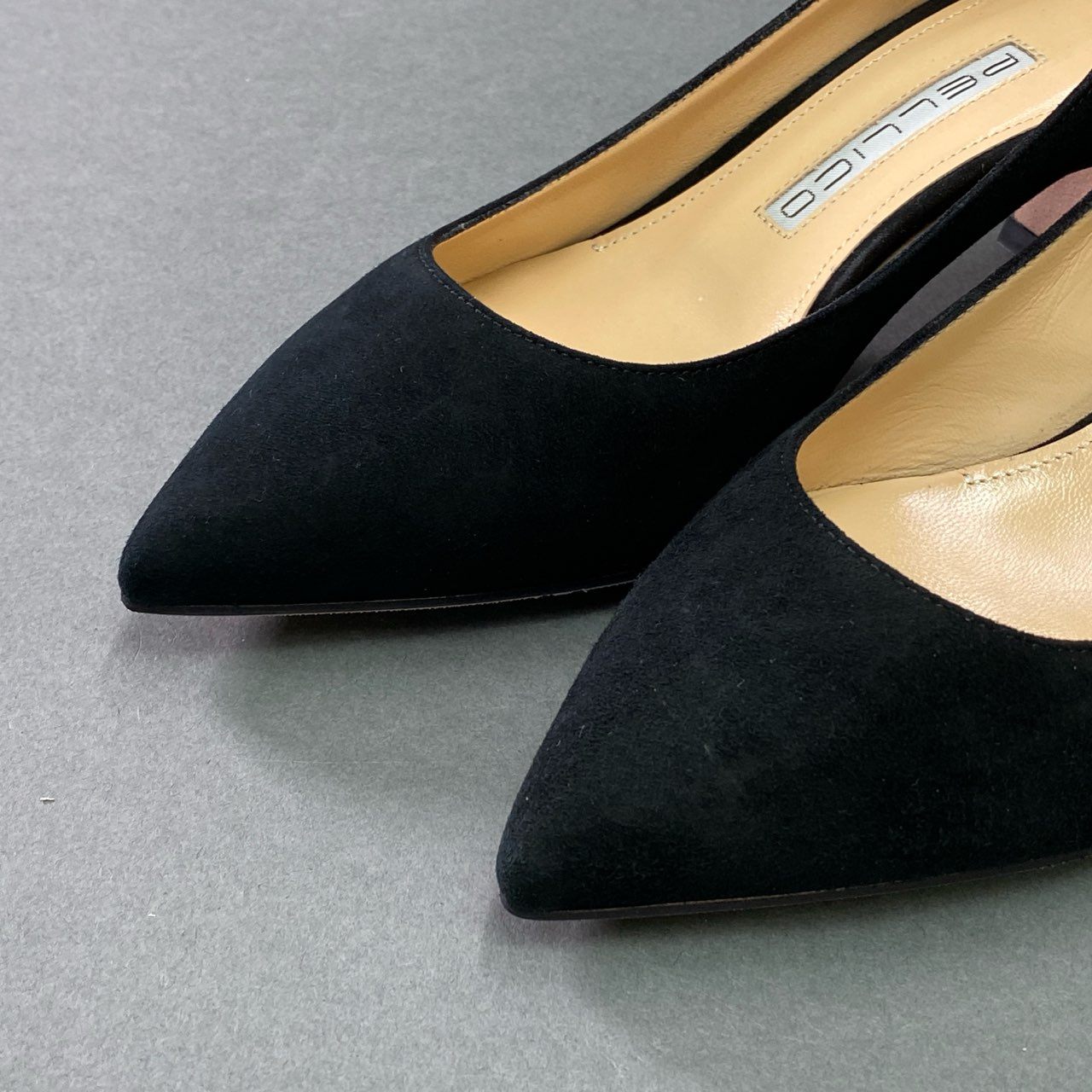 2e26 《未使用品》 PELLICO ペリーコ ANDREA 50 スエードレザー パンプス 35 1/2 ブラック Leather シューズ 箱 保存袋付き