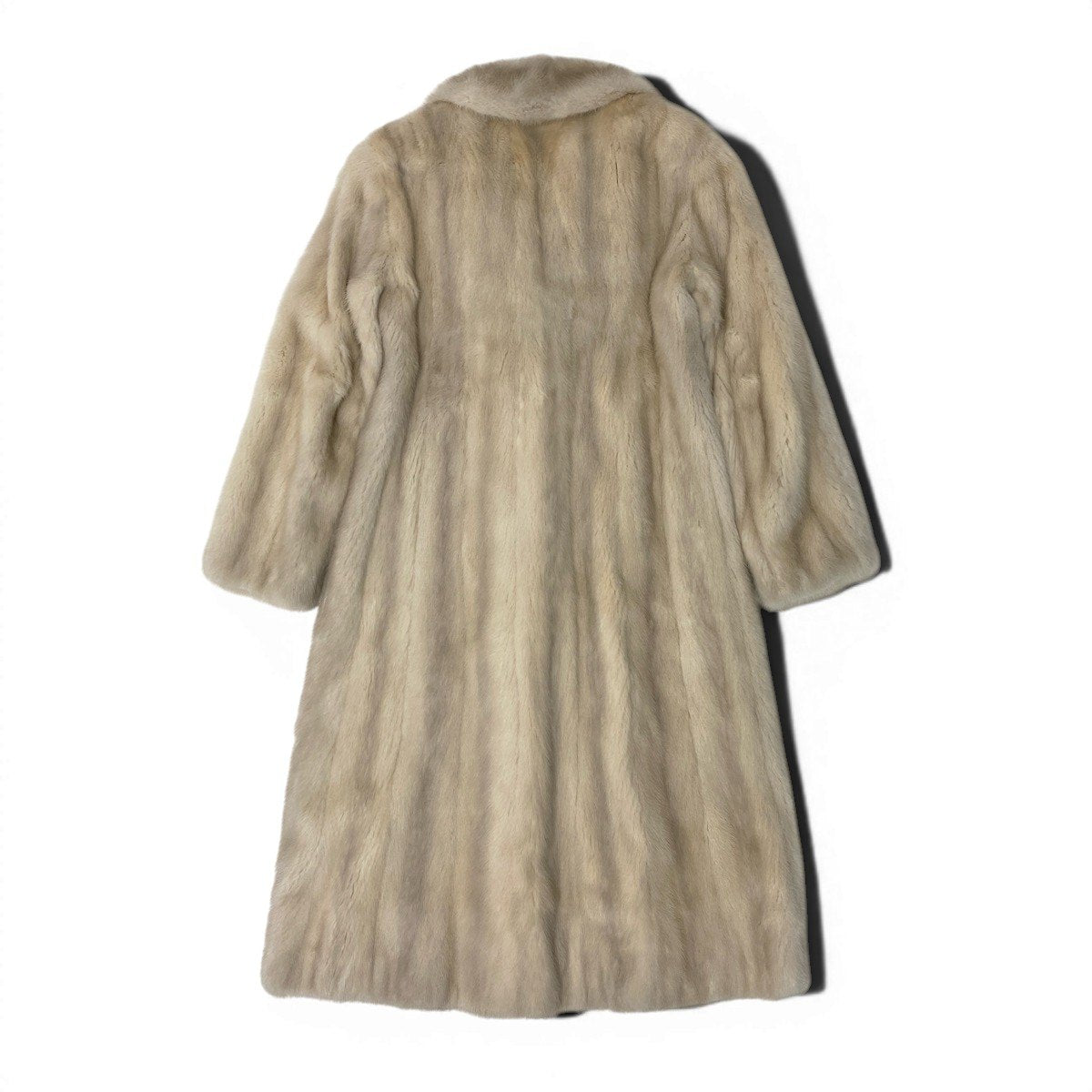 40g13 SAGA MINK サガミンク 毛皮コート 超ロングコート 110cm パールミンク 最高級本毛皮  ホワイト系 MINK FUR レディースu02t
