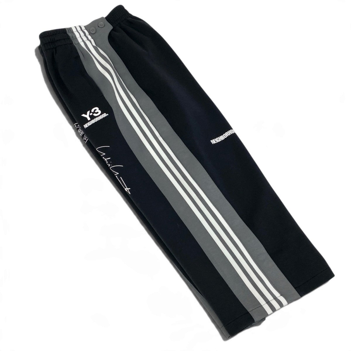 Mj15 【未使用】 Y-3 × NEIGHBORHOOD ワイスリー ネイバーフッド ヨウジヤマモト  NBHD TRACK PANTS トラックパンツ ジャージ JW7002 サイズS ブラック グレー メンズu02t