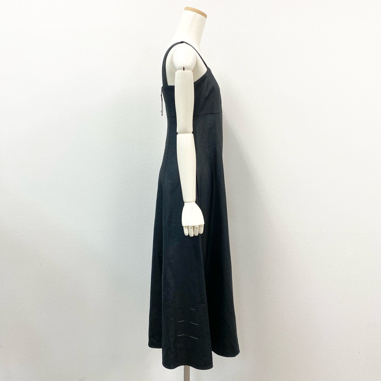 8j10 《未使用》 FOXEY NEW YORK フォクシーニューヨーク Dress Sabina 定価￥68.200 キャミソールワンピース リネン調 ストレッチ レディース 女性用 44430 38 ブラック ポリエステルu02t
