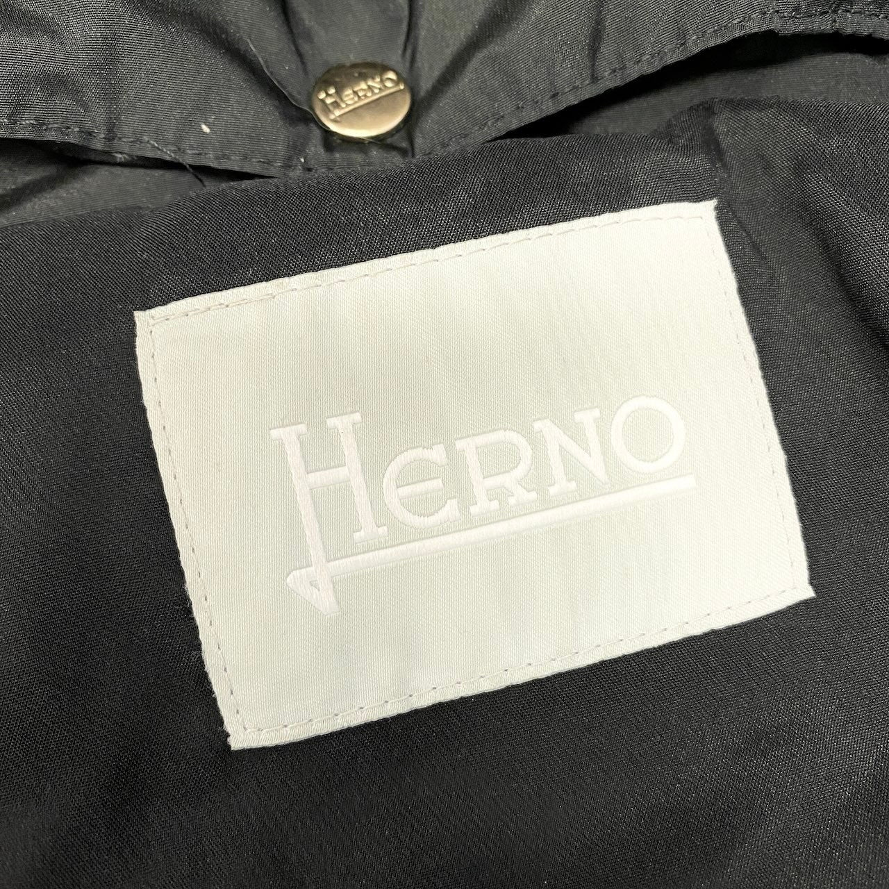 54c19 HERNO ヘルノ フォックスファー フード取外し可 ダウンコート 14A(レディースS相当) ブラック レディース アウター 女性用 コートk02i