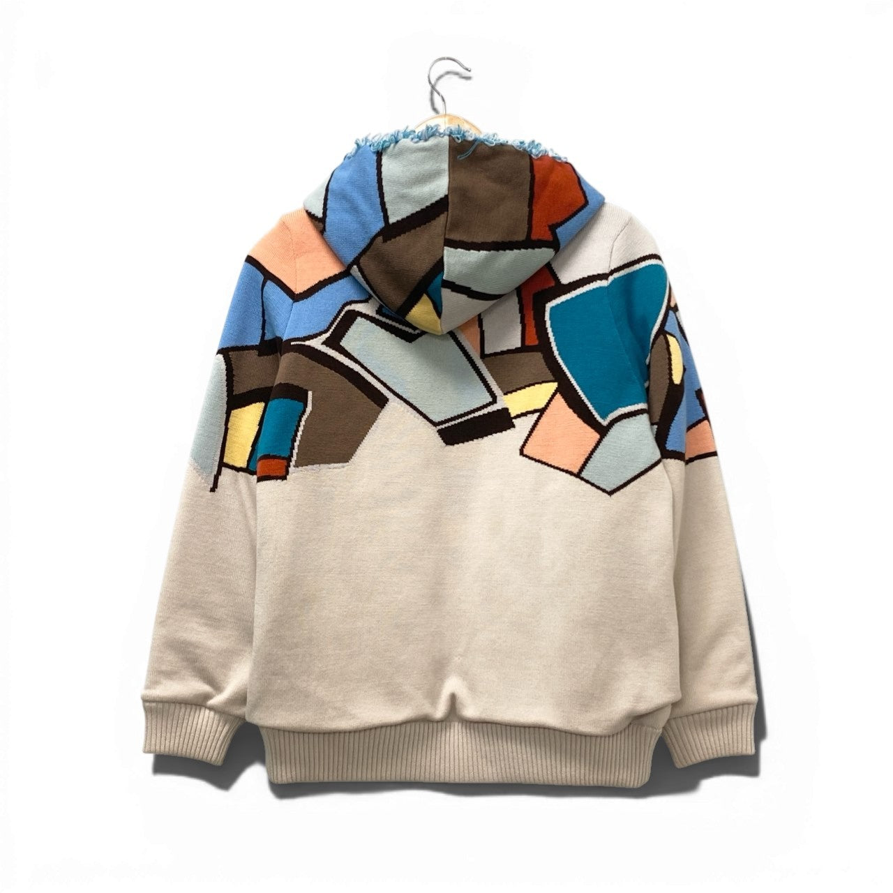 19b13 LEONARD SPORT レオナール スポーツ ジップアップニットフーディー ジャケット 花柄刺繍 フード取り外し可 0527752 42サイズ マルチカラー ウール100％ レディース 女性用u02t