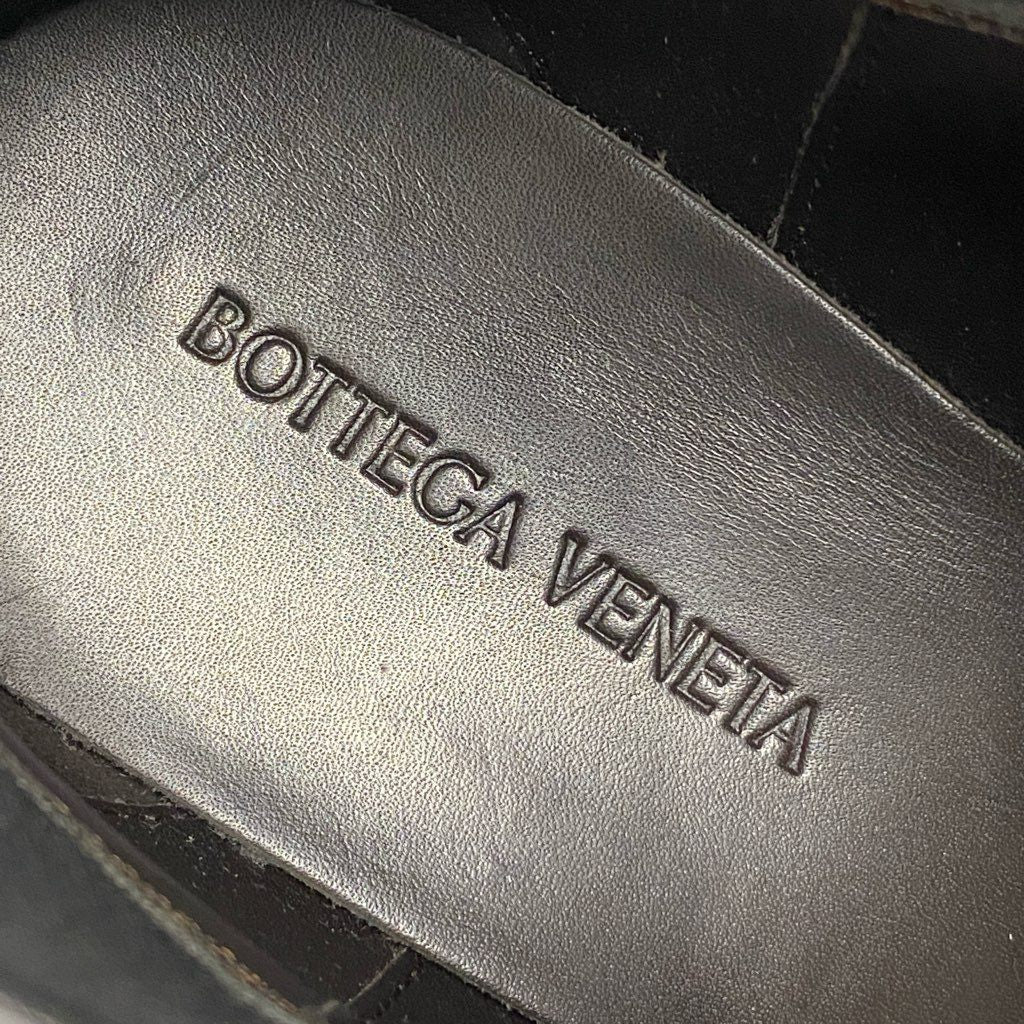 10i10 BOTTEGA VENETA ボッテガヴェネタ タイヤアンクルチェルシーブーツ サイドゴアブーツ シューズ イタリア製 38 ブラック レザー