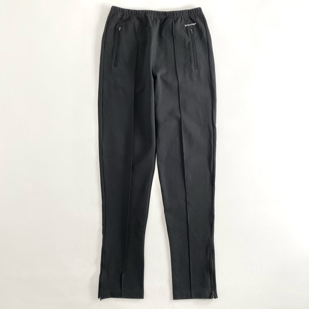 43f18 BALENCIAGA バレンシアガ トラックパンツ リラックスパンツ Tracksuit Pants 556121 ロゴ サイズ52 ブラック メンズ