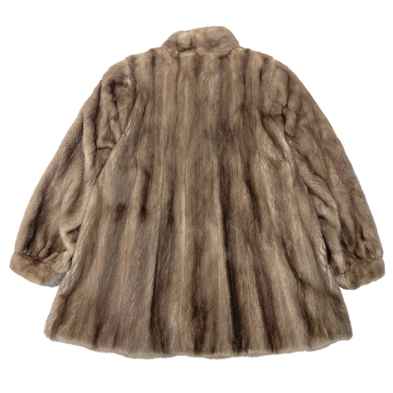 59a15 Nakamura Fur ブルーアイリス ミンクファーコート サイズF グレージュ 本毛皮 Mink Fur Coat ポケット有t18r