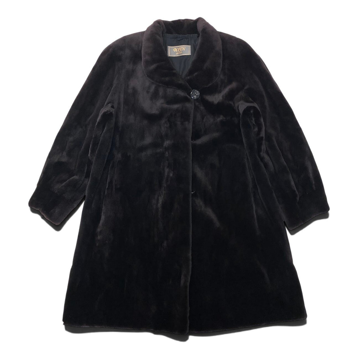 58i20 ROZEN シェアードミンク ロングコート サイズF ダークブラウン 本毛皮 Shared Mink Fur Long Coat リアルファーt18r