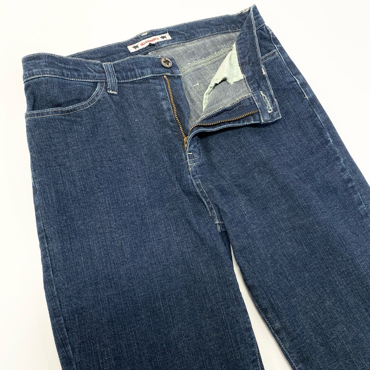 59a21 OLLEBOREBLA オレボレブラ アルベロベロ デニムパンツ ジーンズ 裾ビーズ刺繍 ウサギ 花柄 ストレッチ〇 レディース 女性用 M インディゴブルーo07t