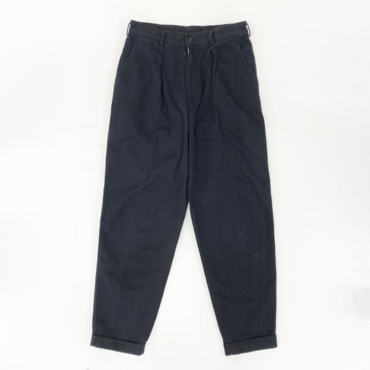 21i29 COMME des GARCONS HOMME PLUS コムデギャルソン オムプリュス タックパンツ コットンパンツ ボトムス AD1991 日本製 05012M Mサイズ ブラック メンズo07t