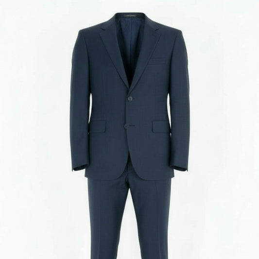 65a14 MACKINTOSH LONDON マッキントッシュ ロンドン シングルスーツ セットアップ 2B テーラードジャケット タックパンツ ビジネス フォーマル メンズ 紳士服 AB7 ネイビー ウール100％o07t