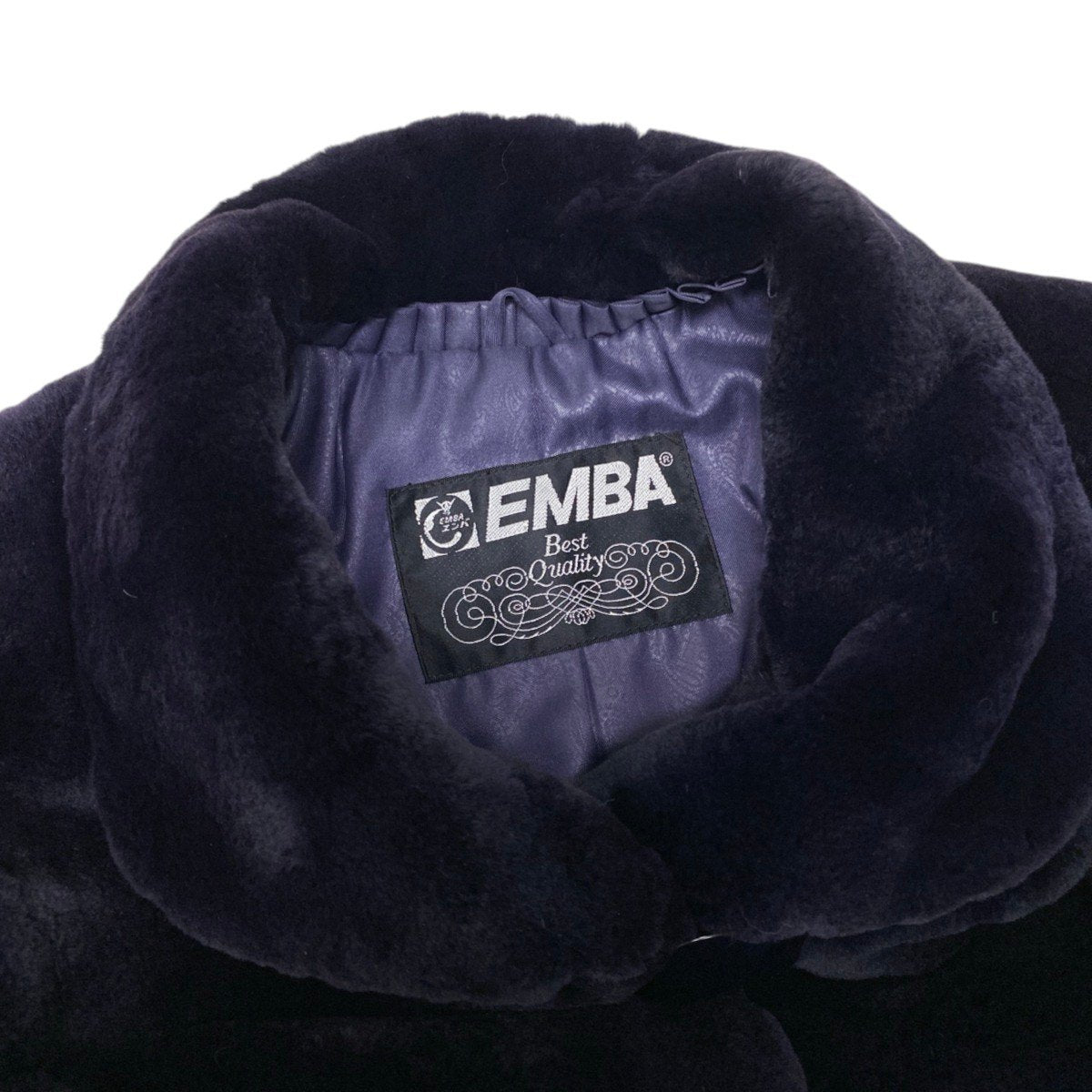 52i24 EMBA エンバ 染め シェアードミンク ファーコート サイズF ダークパープル 本毛皮 Shared Mink Fur Coat リアルファーt18r