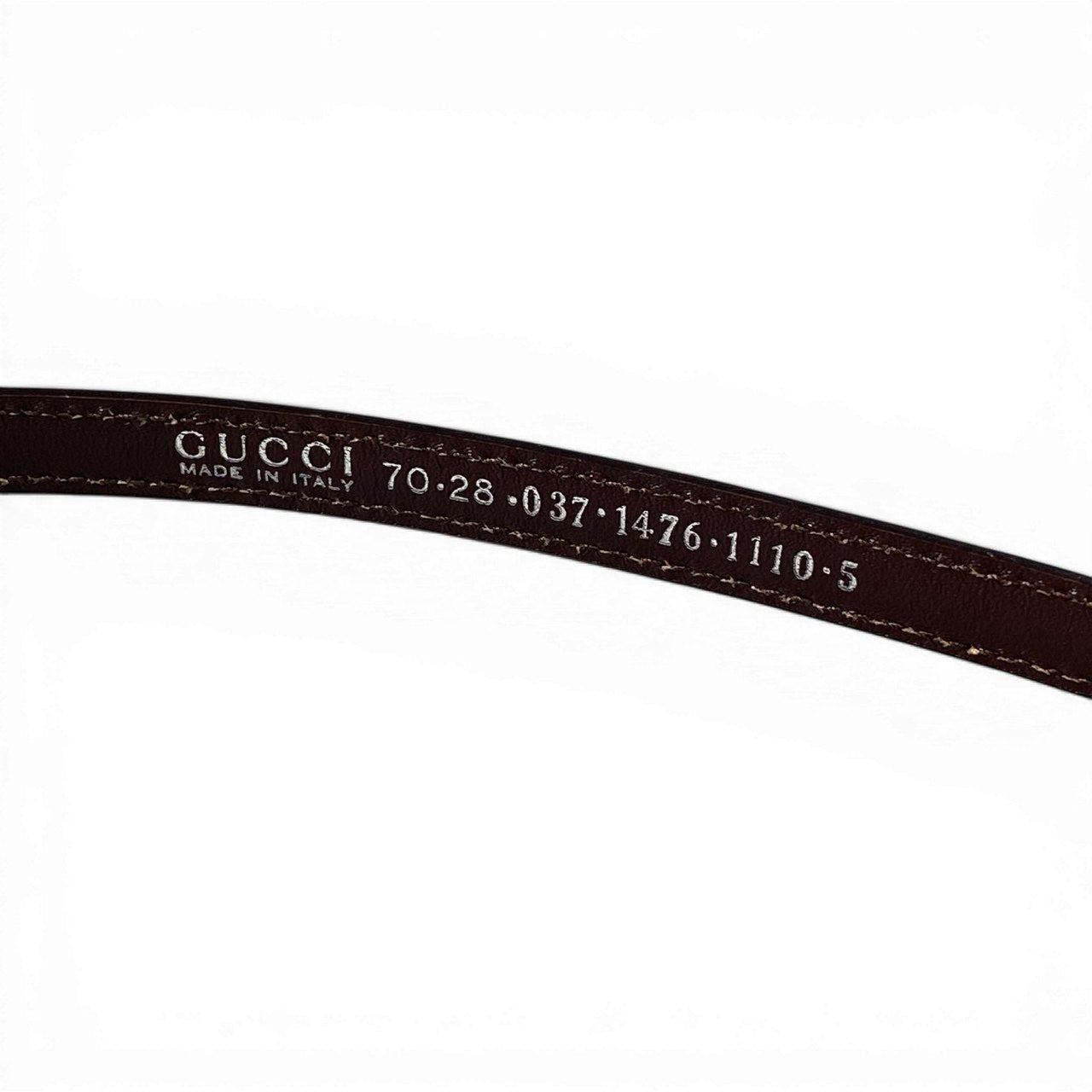d10 GUCCI グッチ ホースビット金具 細ベルト ブラウン レディース 箱付きu02t