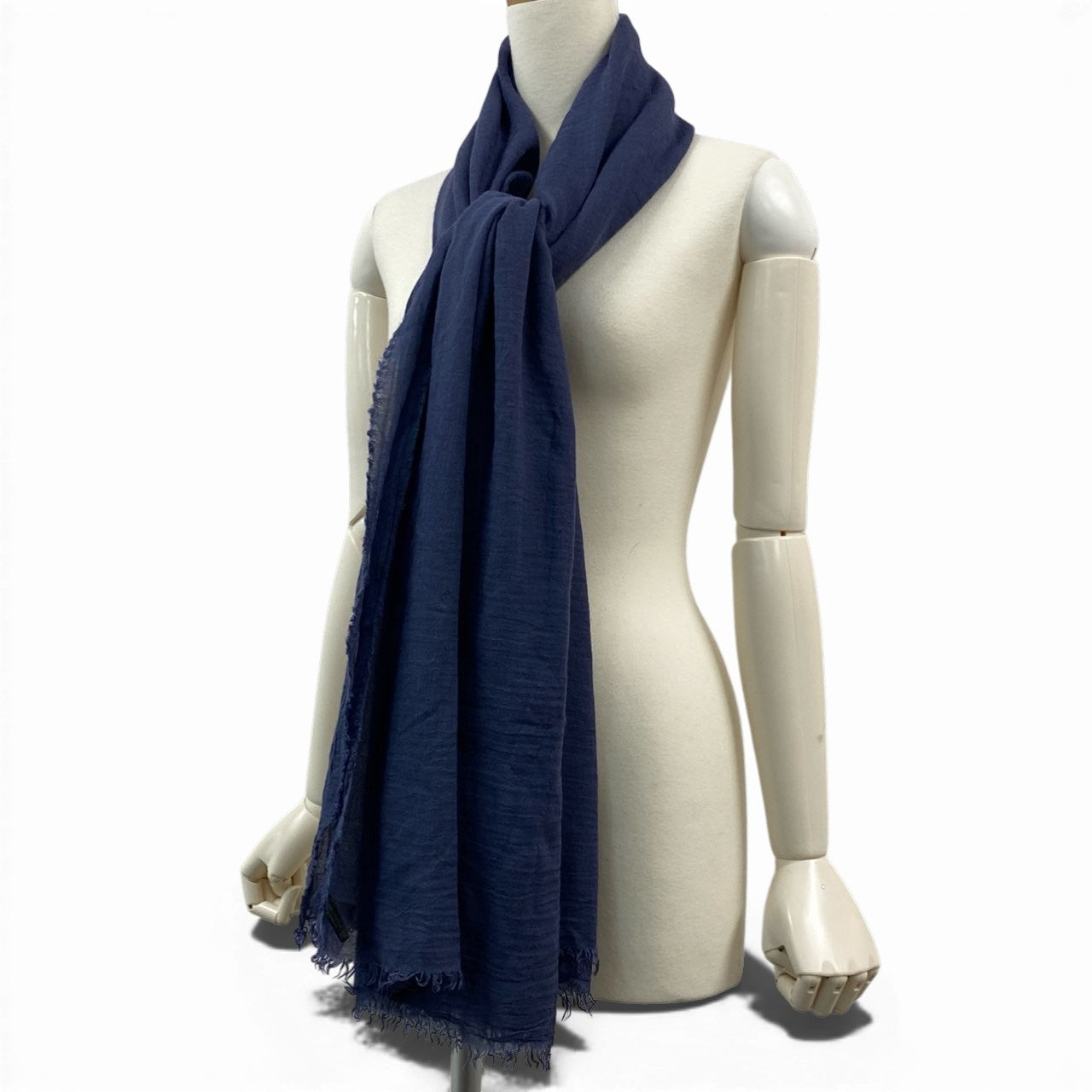 60a10 Faliero Sarti ファリエロ サルティ 大判ストール ストールマフラー モーダル シルク混 ネイビー ユニセックスu02t