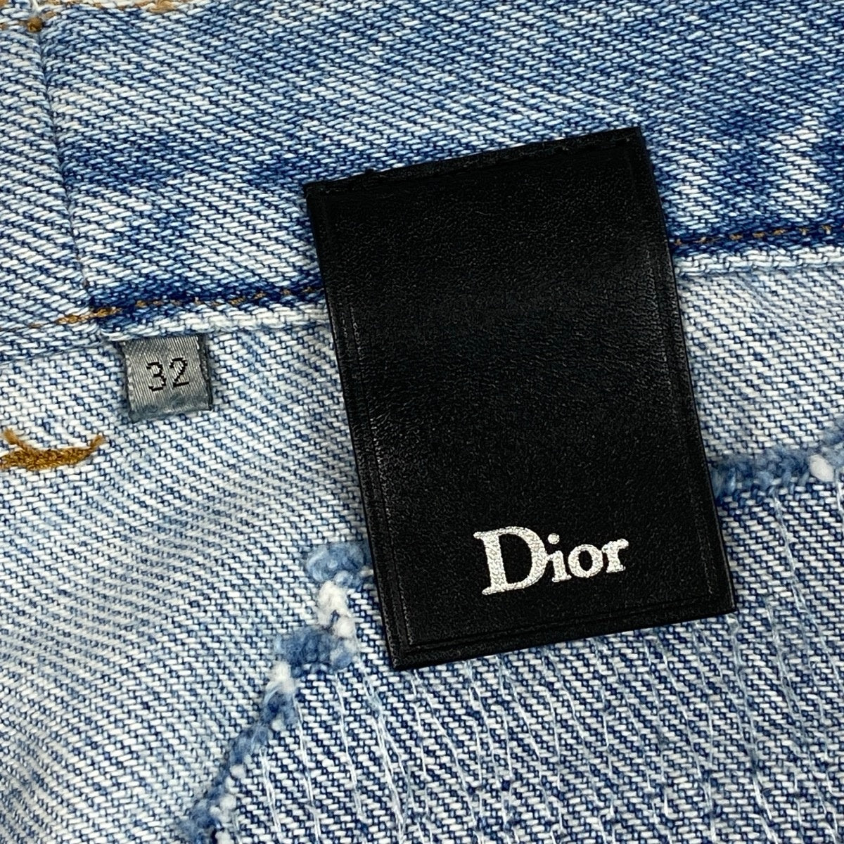 37i15 Dior ディオール 14AW クリス期 リペア加工 デニムパンツ サイズ32 ライトブルー コットン100％ メンズk02i