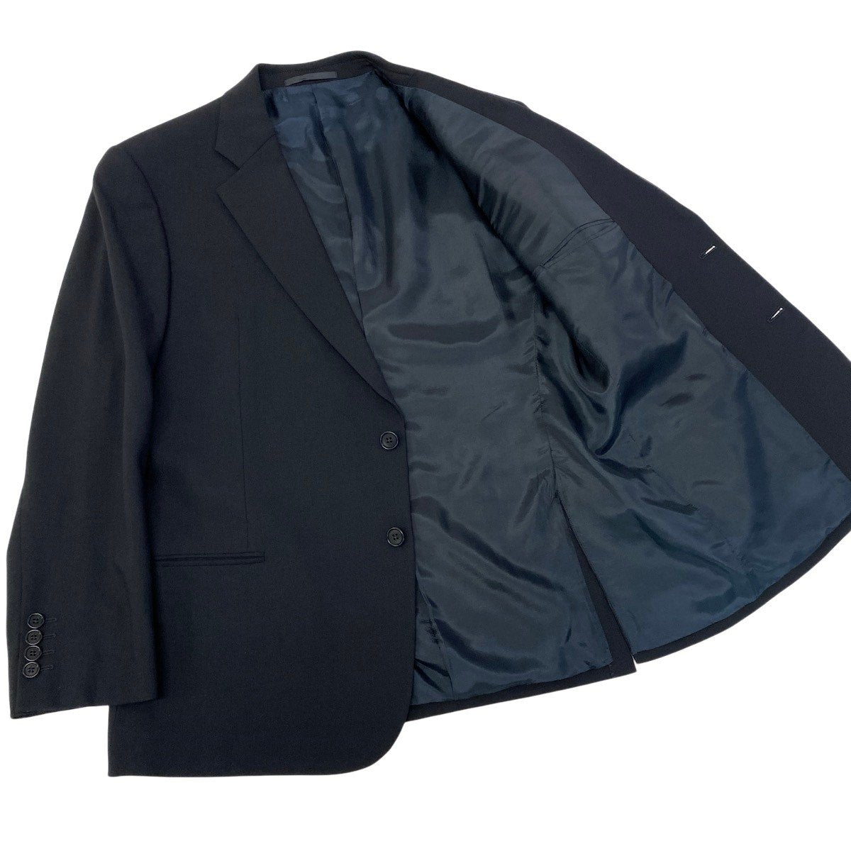84f18 ARMANI COLLEZIONI アルマーニコレッツォーニ スーツ セットアップ サイズ54 ブラック フォーマル ビジネス 冠婚葬祭t18r