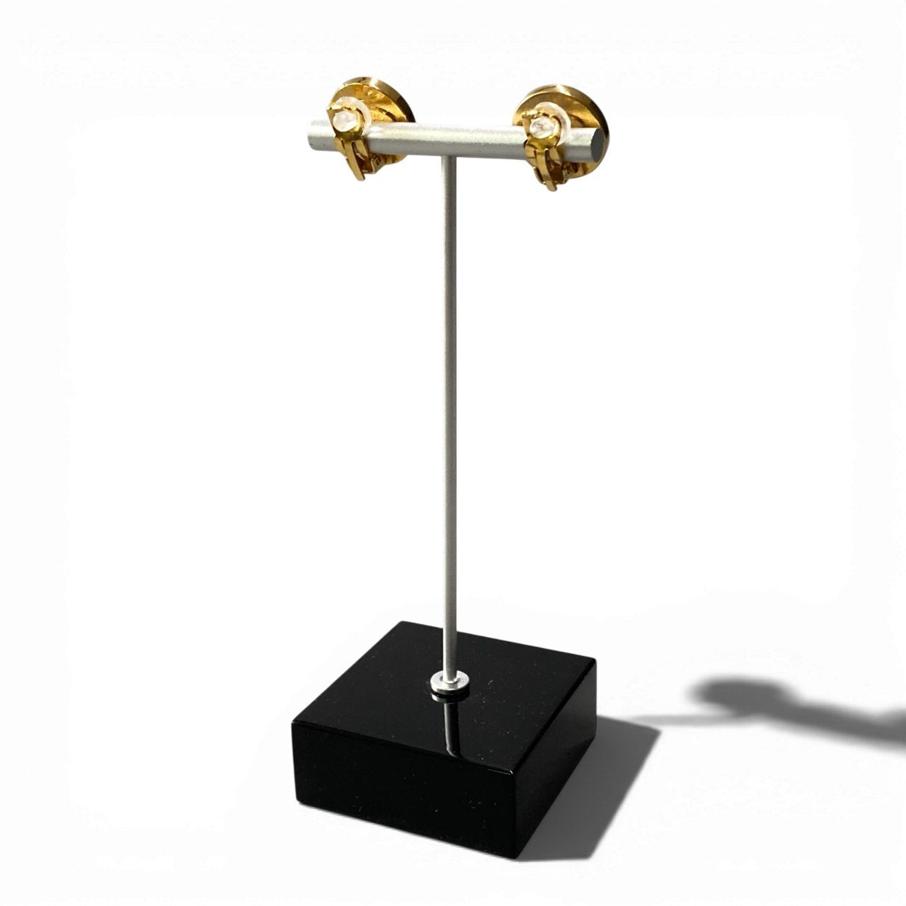 b5 Vintage Chanel 1991 Coco Mark Gold × Black Earringsta1