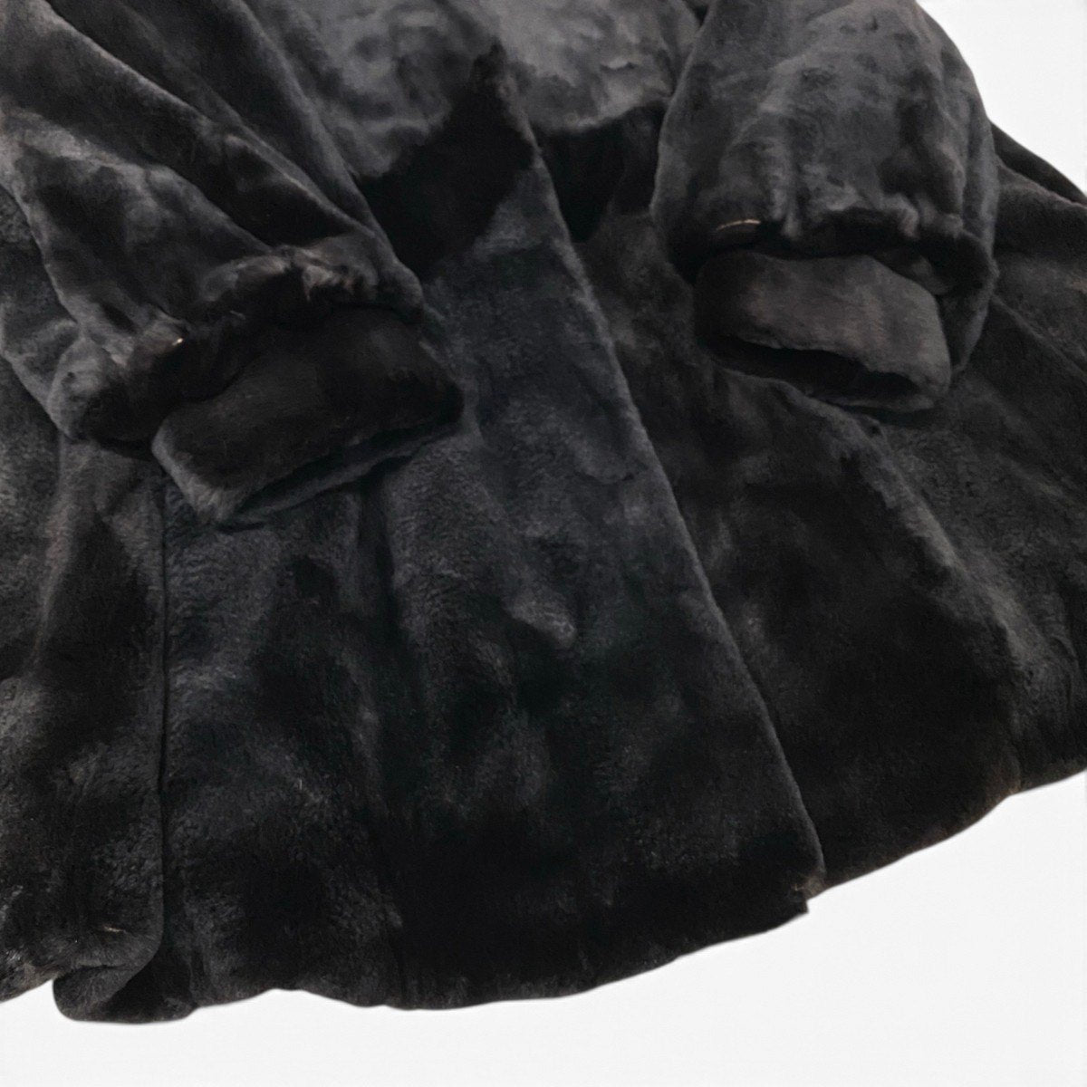 62i16 Herbette シェアードミンク ファーロングコート サイズF ブラック 本毛皮 Mink Fur Long Coatt18r
