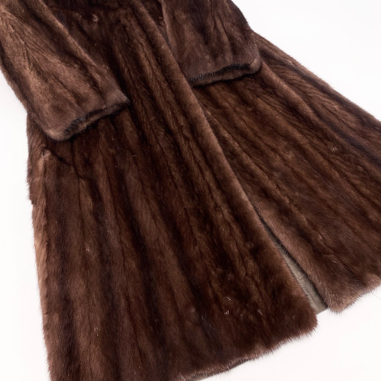 32k28 GRACE グレース デミバフミンク 着丈110cm 超ロングコート 11 ブラウン 本毛皮 MINK FUR リアルファーt18r