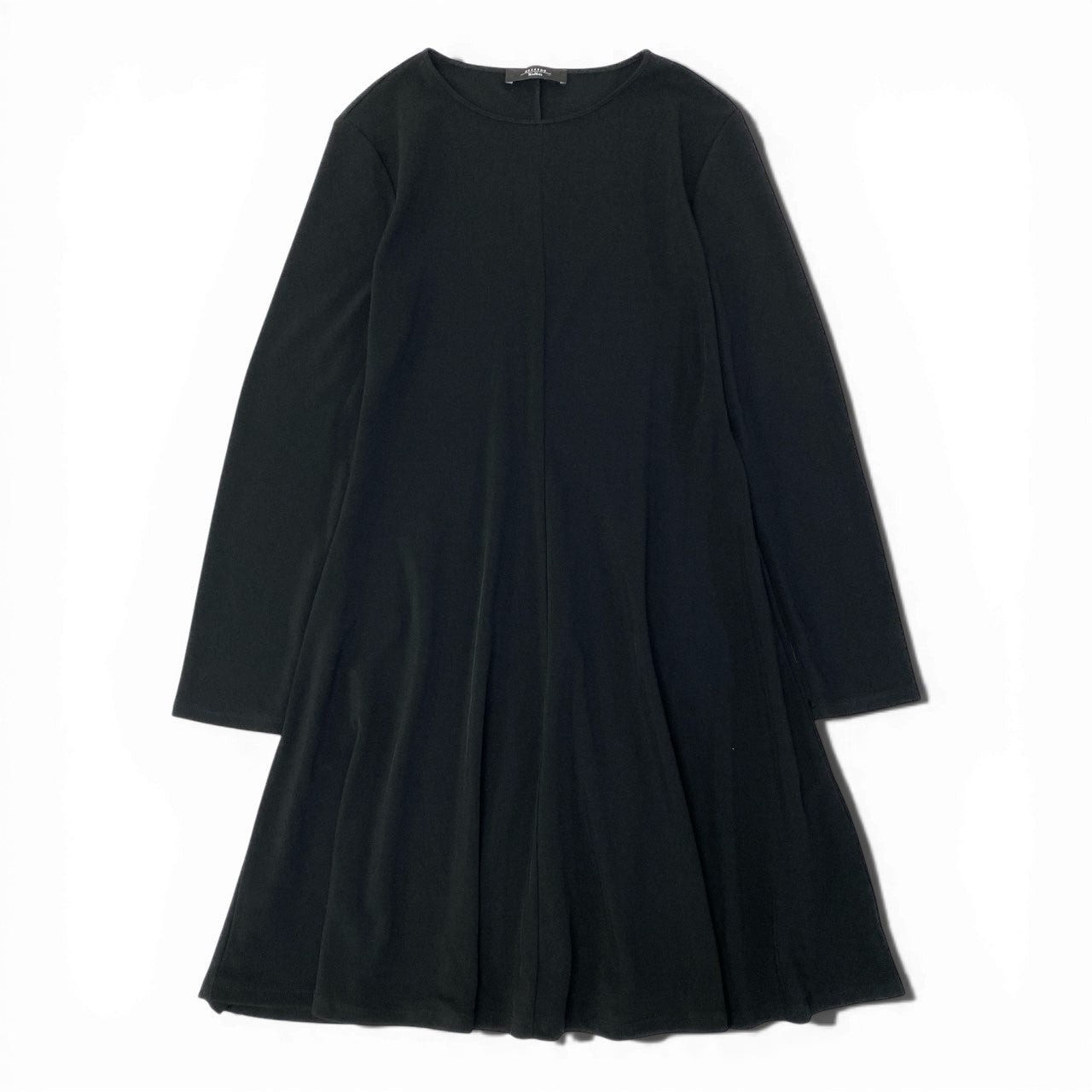 60c6 【美品】WEEKEND MaxMara ウィークエンド マックスマーラ 2025年 長袖ワンピース 膝丈 フレアワンピース Lサイズ ブラック レディース 女性用u02t