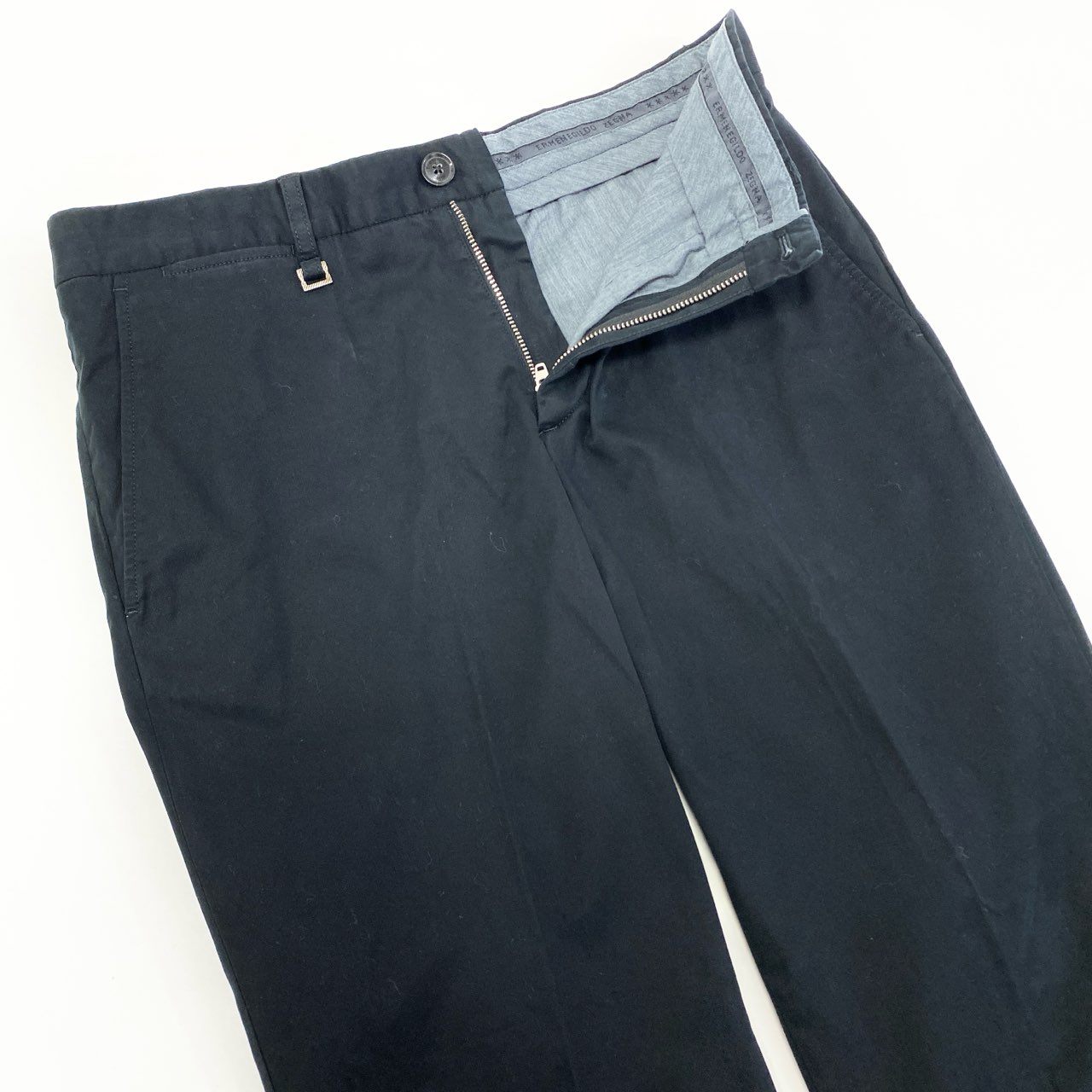 11i16 Ermenegildo Zegna エルメネジルドゼニア トラウザーズパンツ スラックスパンツ ボトムス 46 ブラック ストレッチ素材 メンズu02t