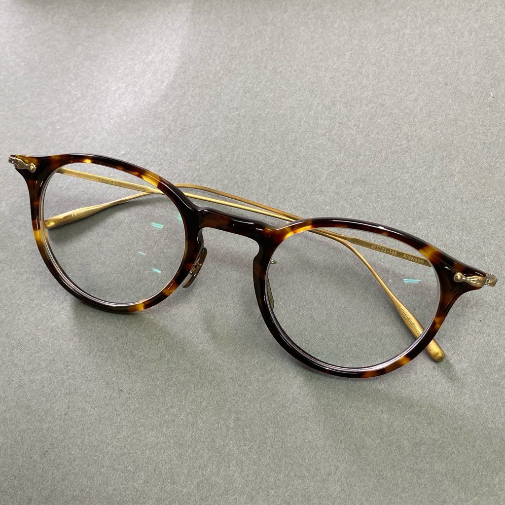 2d5 OLIVER PEOPLES オリバーピープルズ Alderson DM2 べっこう柄 メガネ めがね 眼鏡 アイウェア ボストン 47-23-145 ブラウン ゴールド
