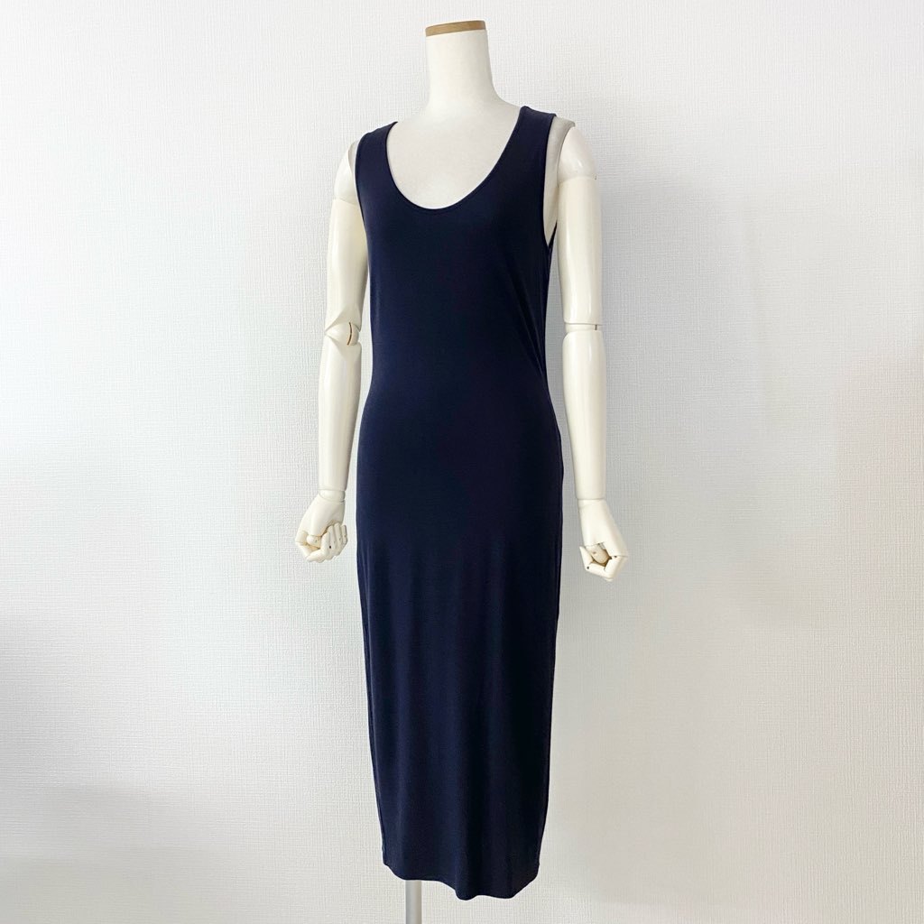 53h10 Max Mara マックスマーラ ノースリーブ ストレッチワンピース 38 ネイビー ドレス DRESS ONE PIECE