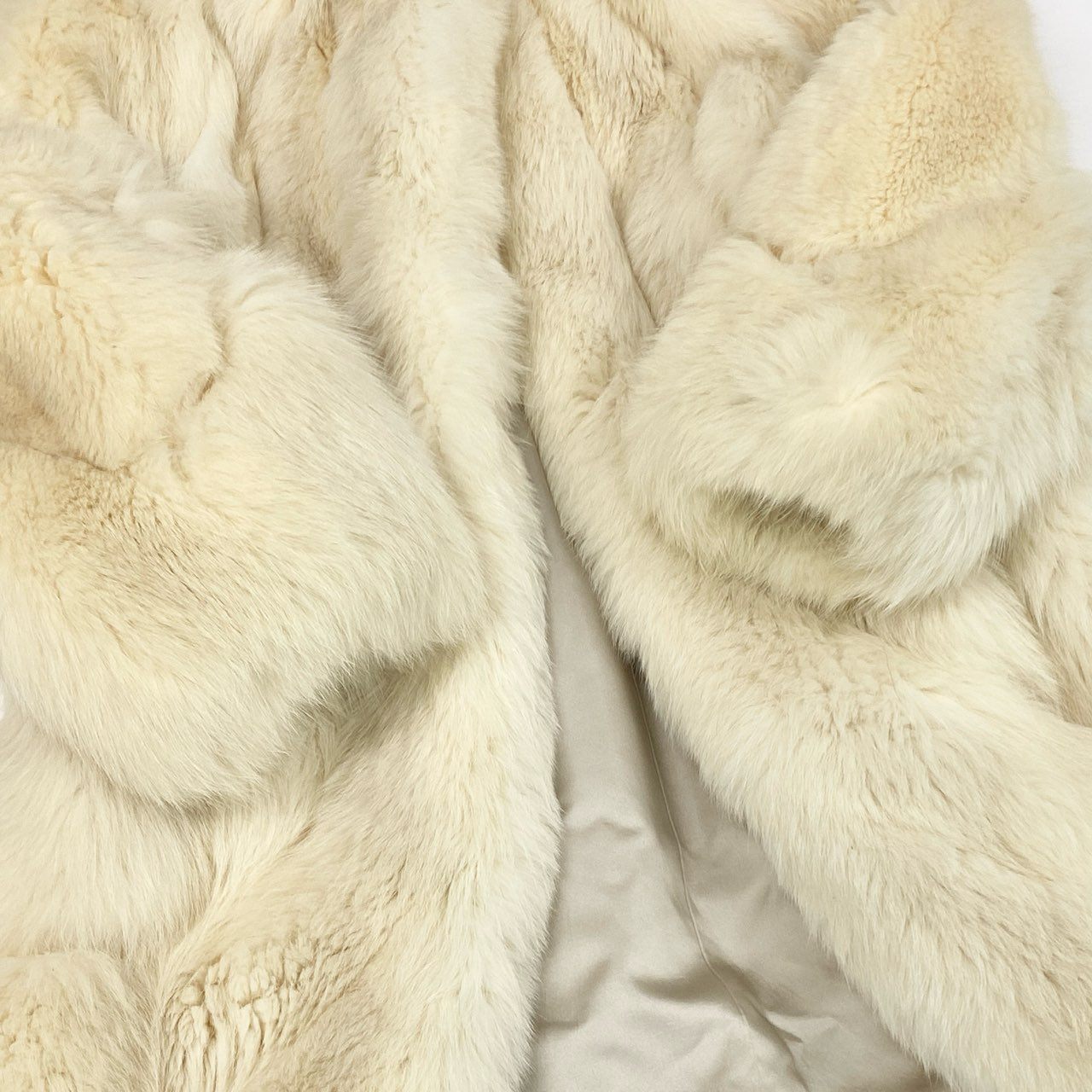 60b3 SAGA FOX サガフォックス 銀サガ 極厚 シャドーフォックス ロングコート サイズF ホワイト 最高級本毛皮 Shadow Fox Fur Long Coatt18r