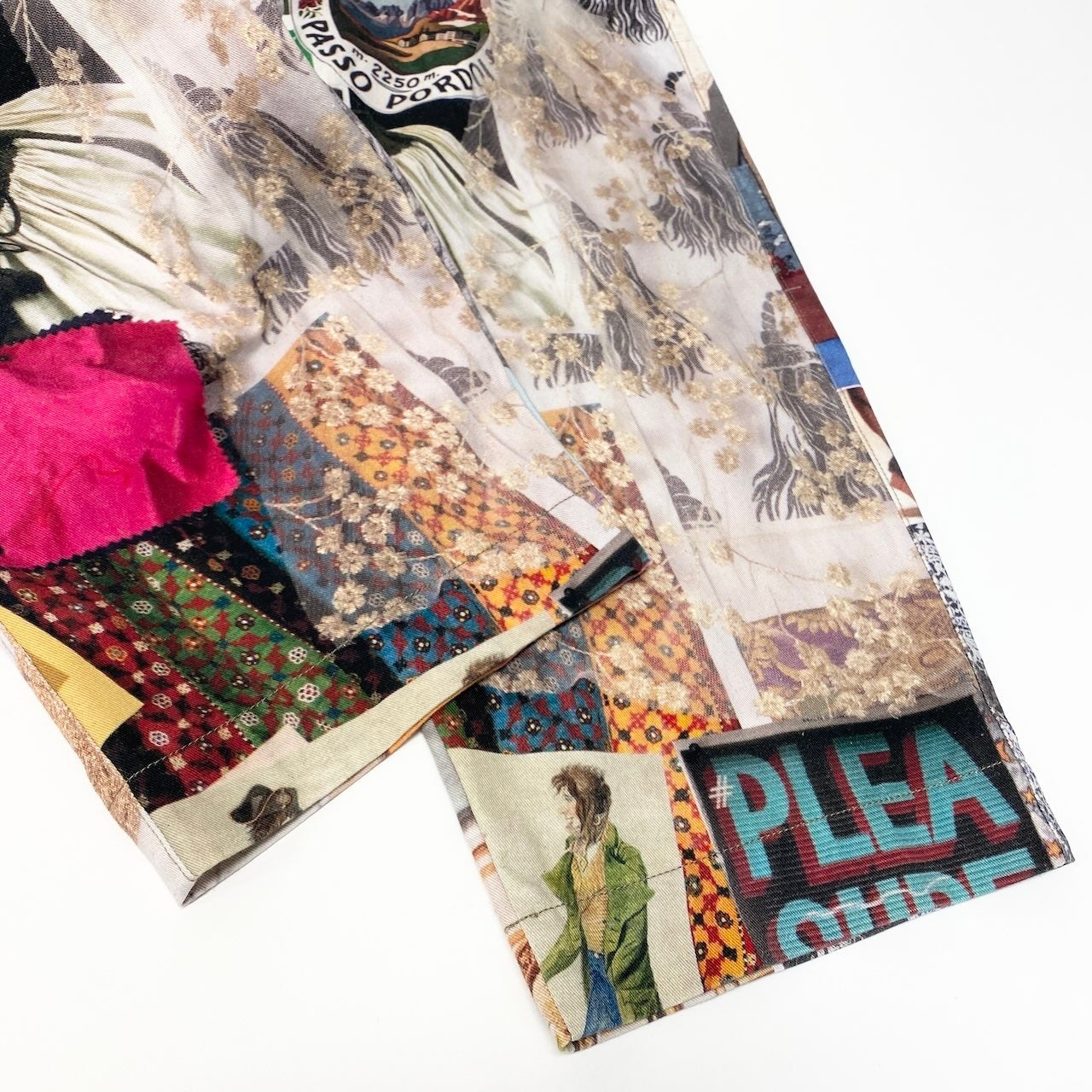 84c27【美品】Vivienne Westwood MAN ヴィヴィアンウエストウッド マン 23SS ムードボードプリント テーパードパンツ ボタンフライ パンツボトム VW-V1-72737 44サイズ マルチカラー コットン100％ メンズ 男性用u02t