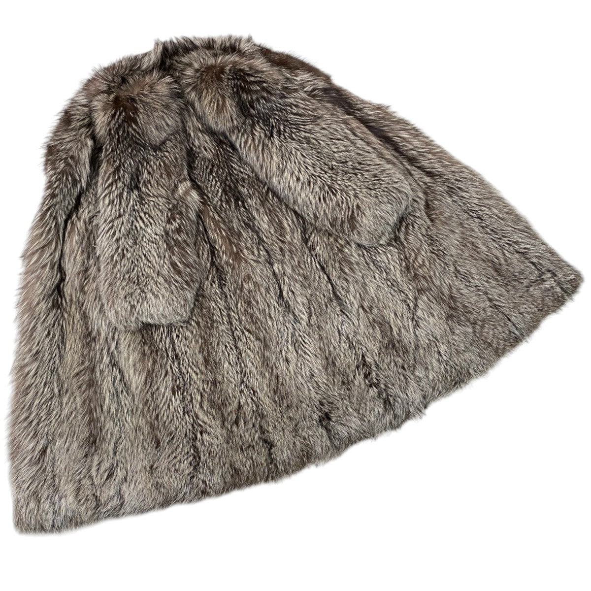 52i24 シルバーフォックス 極厚 超ロングコート 丈120cm サイズ13 本毛皮 Silver Fox Fur Long Coat リアルファーt18r