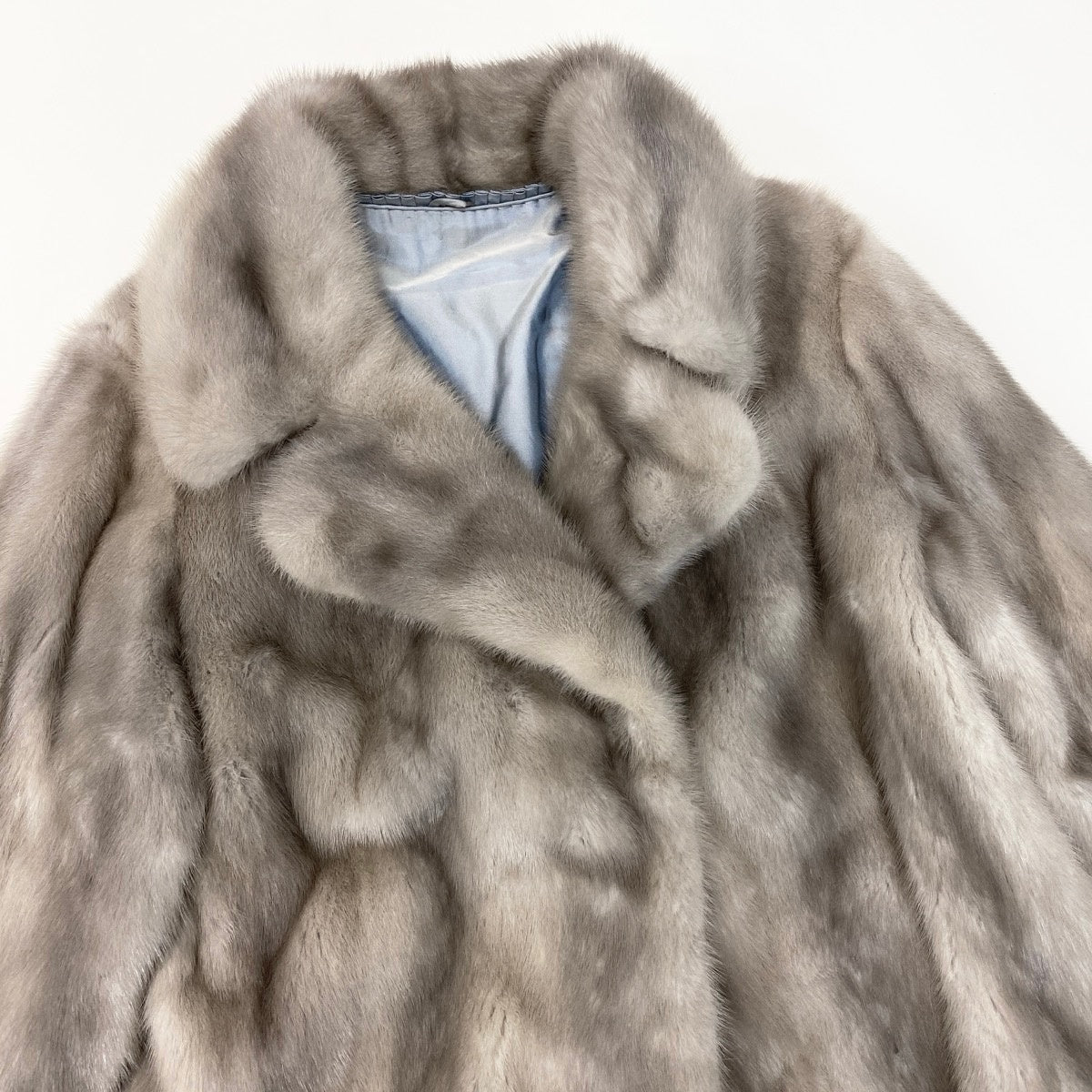 2g29 ミンクコート サファイアミンク ハーフコート 裏地刺繡 最高級本毛皮 サイズ9 グレー系 MINK FUR レディースu02t
