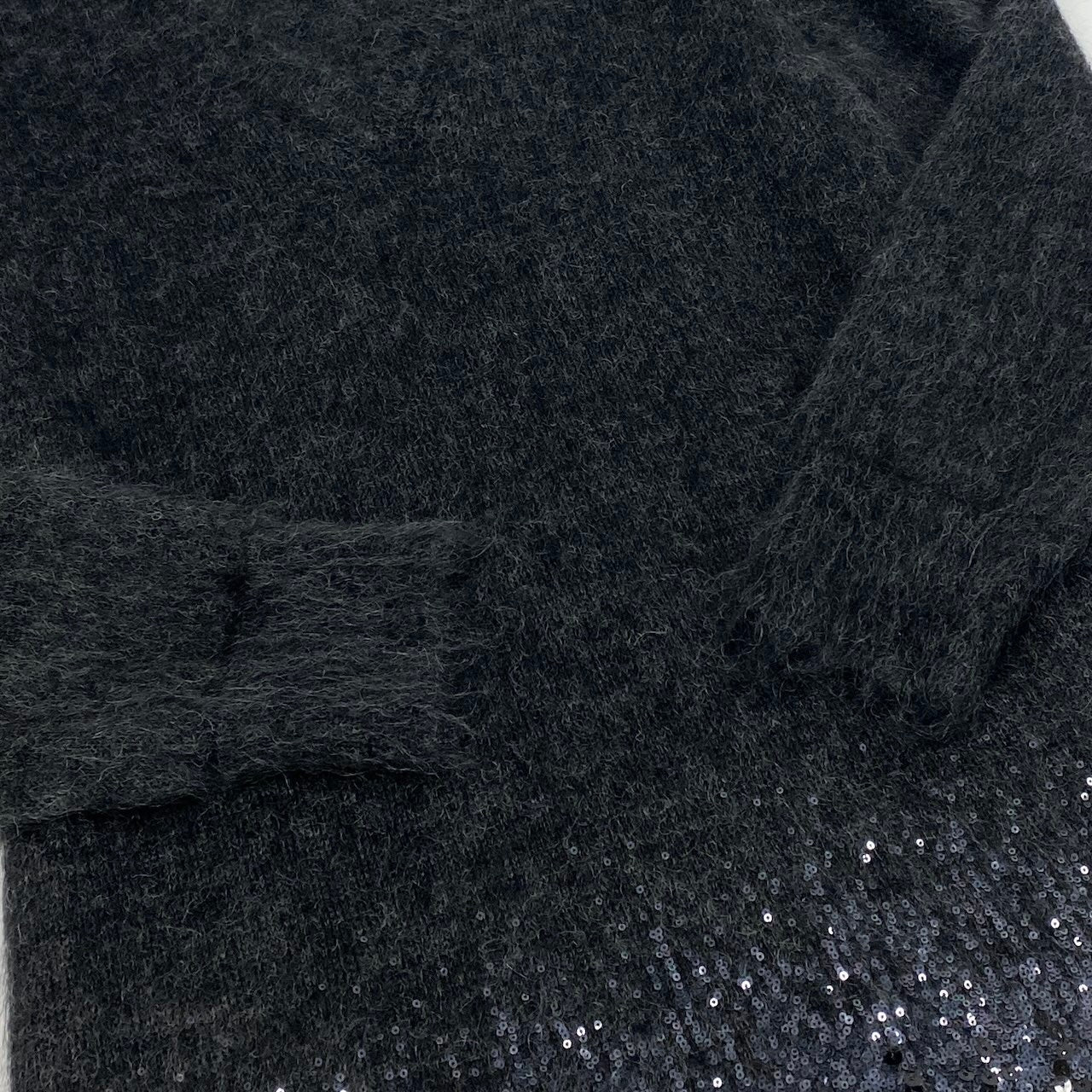 Ed23  LOUIS VUITTON ルイヴィトン グラデーションスパンコール ニットワンピース モヘアブレンド Vネック F4KD24ODX サイズXS グレー レディース 女性用k02i