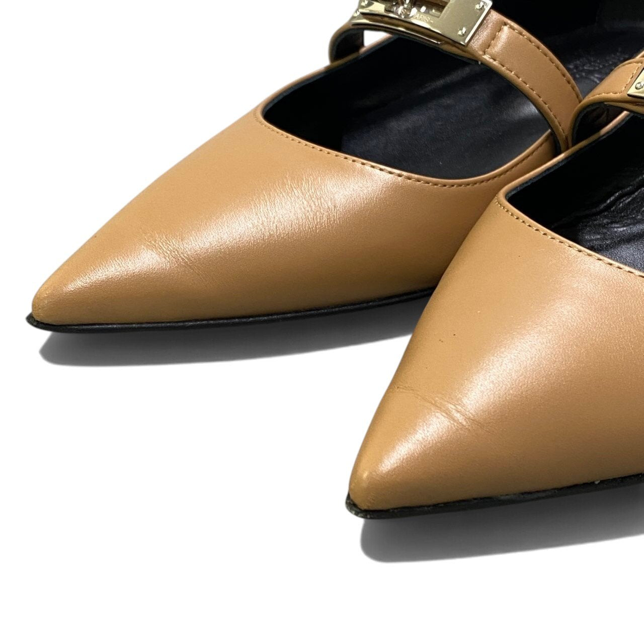 h29《美品》 HERMES エルメス ケリー バレエ フラットシューズ Kelly Ballet Flats Shoes size 36 Beige Camel Leather 箱 保存袋有t18r
