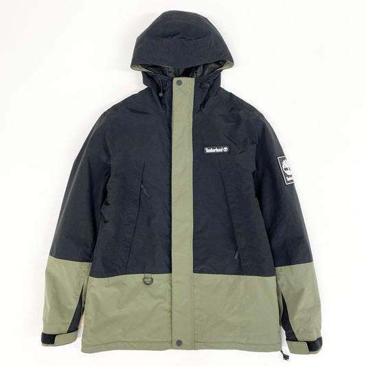 59h28 Timberland ティンバーランド WATER PROOF レインウェア マウンテン ガイド ジャケット ロゴワッペン スノボ TB0A2ADZ S 170 カーキ ブラック ナイロン メンズo07t