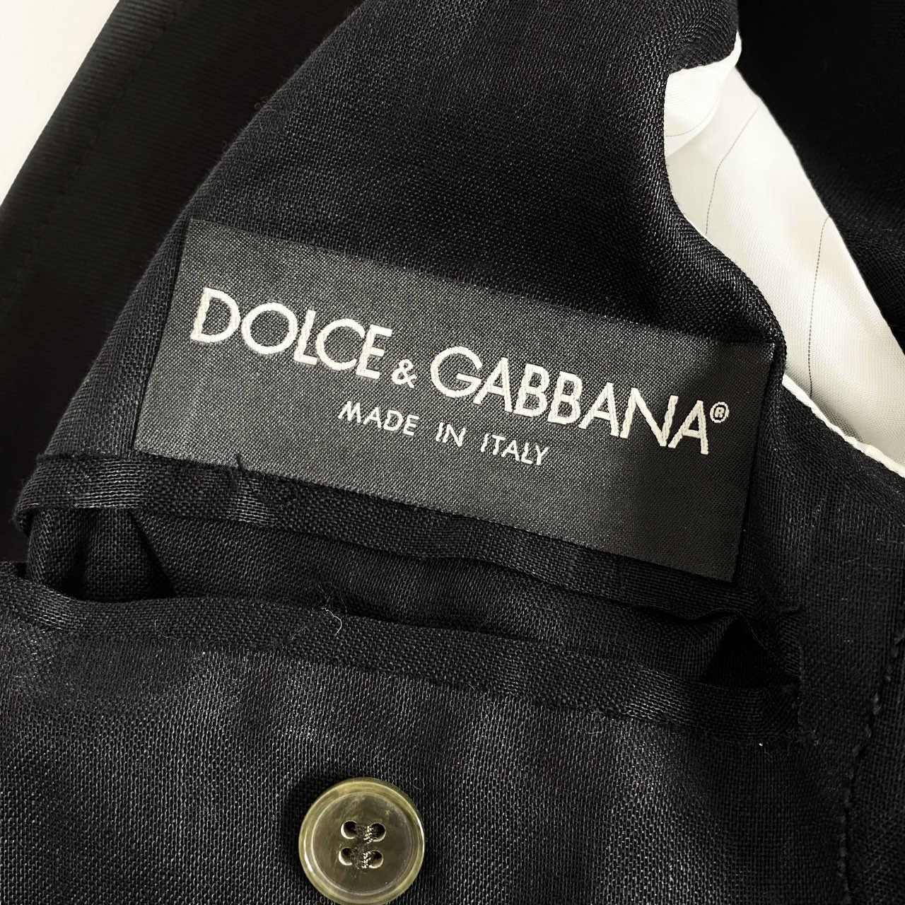 70g2 DOLCE&GABBANA ドルチェ&ガッバーナ １ボタン リネンジャケット ドレスジャケット サイズ46 カーキ メンズ 紳士