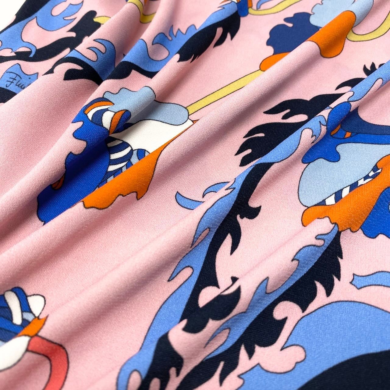 89g24 EMILIO PUCCI ARCHIVIO エミリオップチ アルチビオ ボートネック フレンチスリーブカットソー 総柄 I42 ピンク レディースu02t