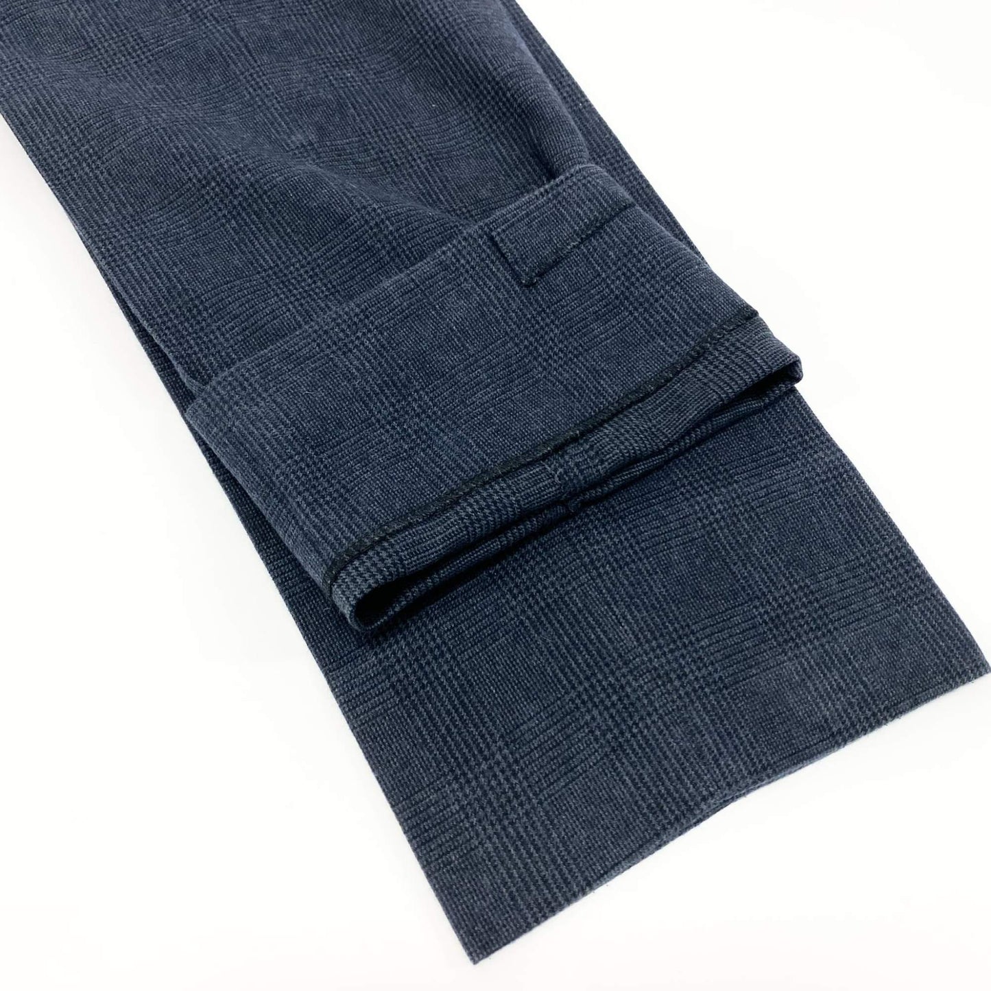 86l20 Rota ロータ スラックスパンツ テーパードパンツ ボトムス 46 ネイビー グレンチェック コットン メンズ 紳士服u02t