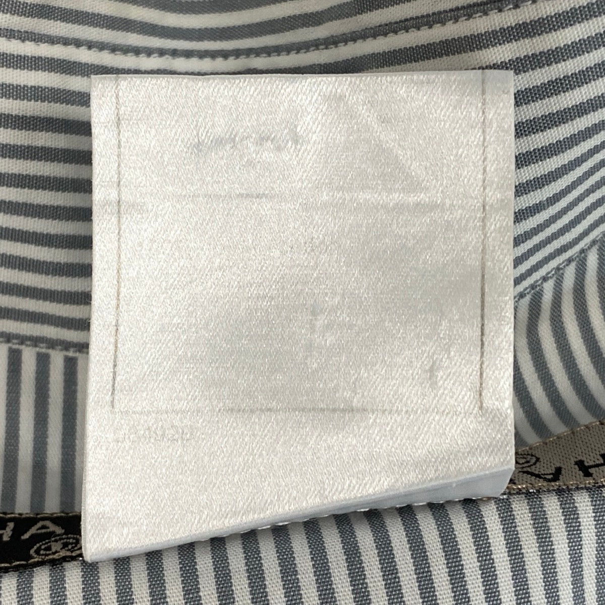 Cg19 CHANEL シャネル 1999年 ココマーク 半袖 ストライプシャツ サイズ38 グレー ホワイト コットン100％ レディースu02t