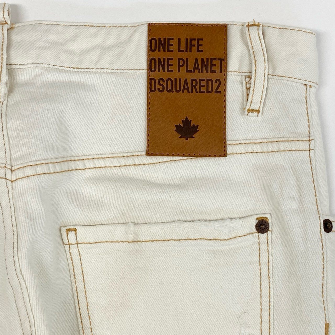 35i9 DSQUARED2 ディースクエアード イタリア製 SKATER JEAN ダメージ加工 デニムパンツ ボトムス  S78LB0061 50 Lサイズ ホワイト コットン メンズk02i