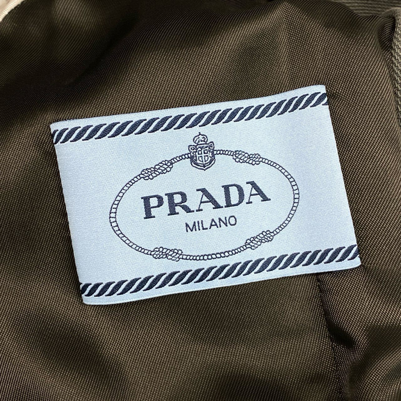 d12 【Archive】PRADA プラダ 2016FW ランウェイ着 ナポレオンコート デザインコート サイズ38 カーキ レディースk02i