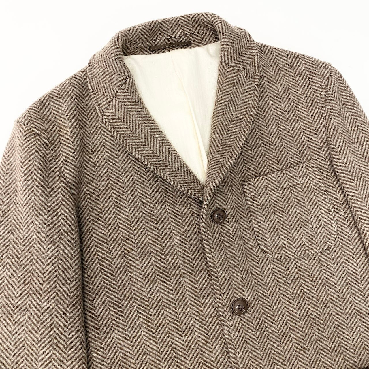 31e7 J.PRESS Jプレス ジェイプレス RED LABEL テーラードジャケット ウールジャケット ヘリンボーン サイズL ブラウン系 メンズ 紳士服u02t