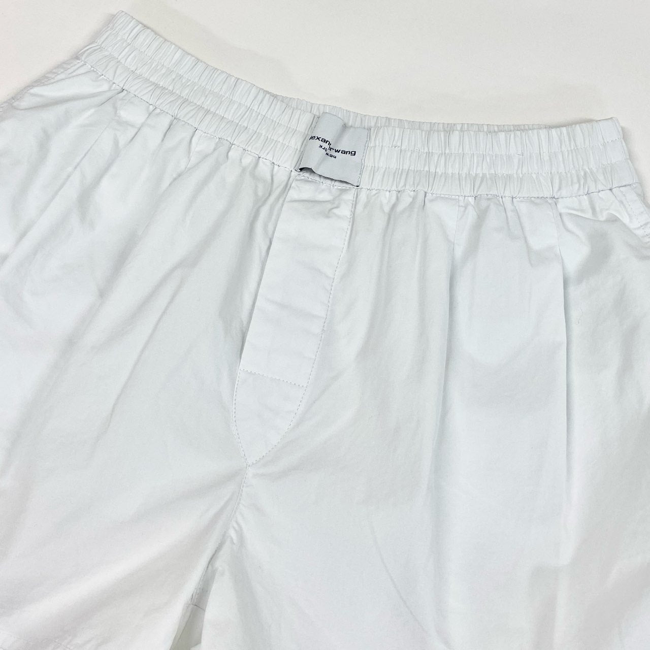 Ic2 aleander wang アレキサンダーワン ウエストロゴ ショートパンツ ハーフパンツ XS ホワイト コットン レディースu02t