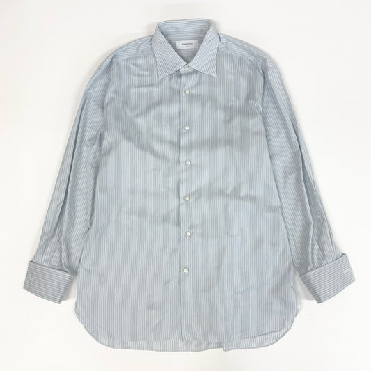 31k2 Ermenegildo Zegna エルメネジルドゼニア 長袖 ドレスシャツ ビジネス フォーマル 41 Lサイズ相当 ブルー コットン メンズo07t