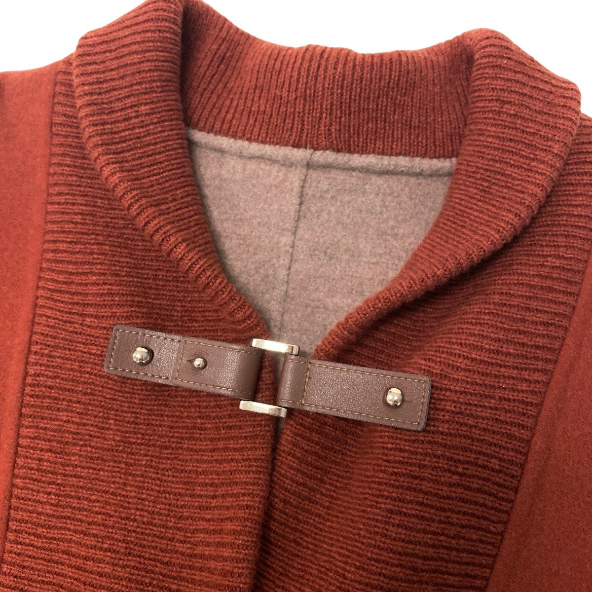 26f16【極美品】Leilian レリアン 今年タグ ロロピアーナ生地 スタンドカラーコート ウールコート アウター 11サイズ オレンジ ウール100％ レディース 女性用u02t