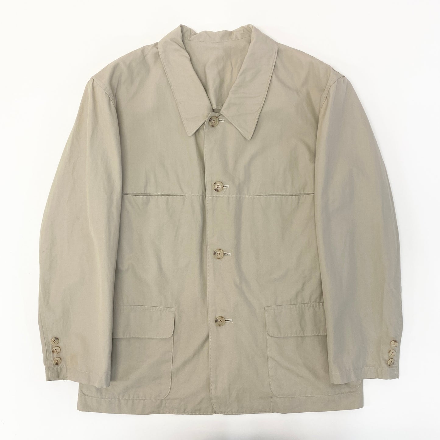 e27 Y`s for men ワイズフォーメン 80`s シャツジャケット 4ポケット ベージュ コットン100％ メンズ 紳士服k02i