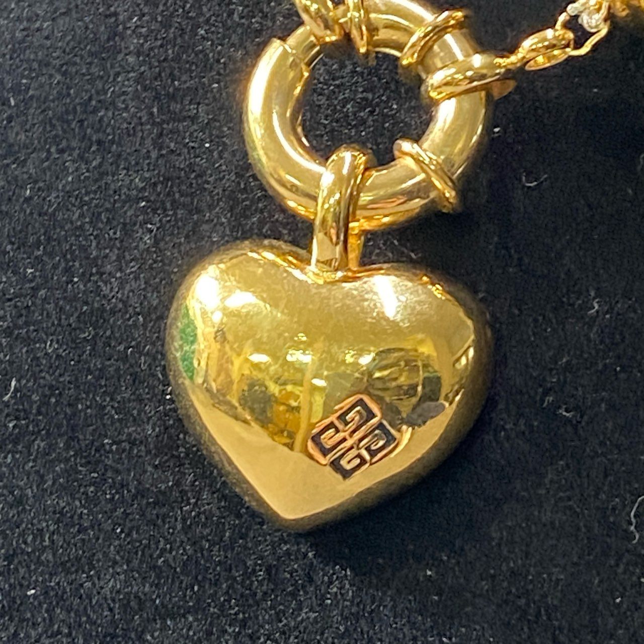b2 GIVENCHY ジバンシー ハートチャーム ゴールドボールネックレス Gold Heart Necklace ジュエリー アクセサリーt18r