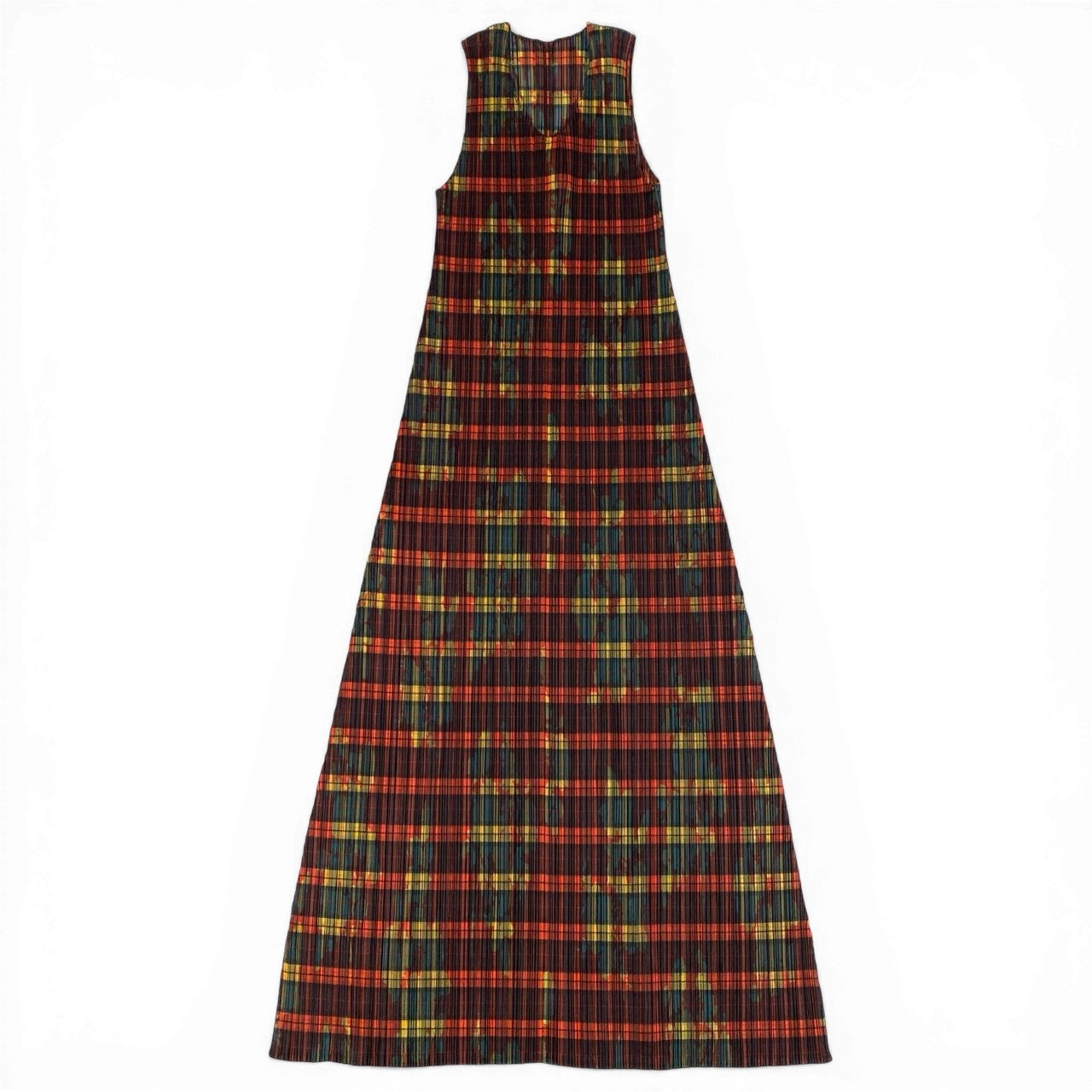 Ad12 PLEATS PLEASE プリーツプリーズ タータンチェック ノースリーブワンピース プリーツワンピース サイズ1 マルチカラー レディースta1