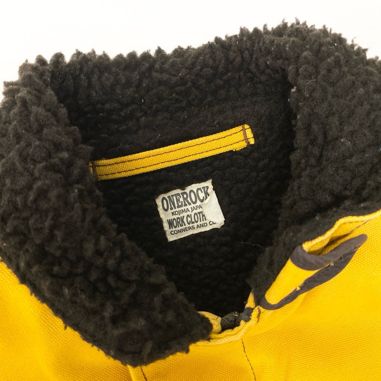 65c10 ONE PIECE OF ROCK ワンピースオブロック 米軍N-1 デッキジャケット  ボアジャケット アウター XLサイズ イエロー コットン100％ メンズ 男性用o07t