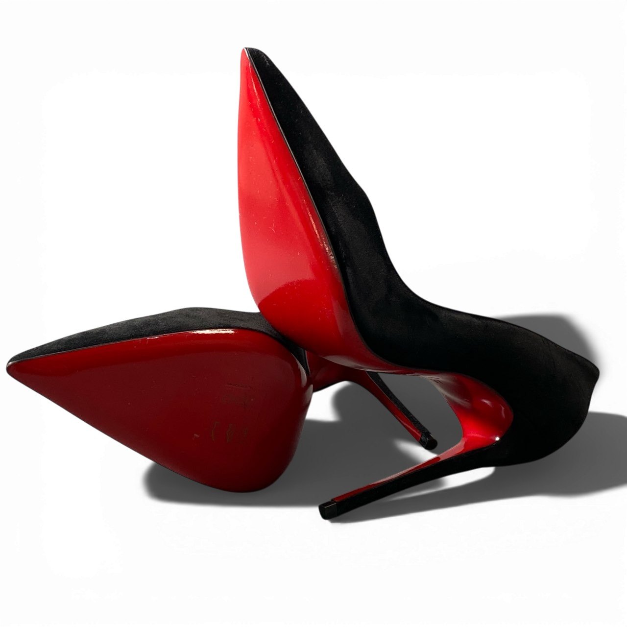 3a5 christianlouboutin クリスチャンルブタン ハイヒールパンプス ピンヒール シューズ スウェード 37サイズ ブラック レディースk02i