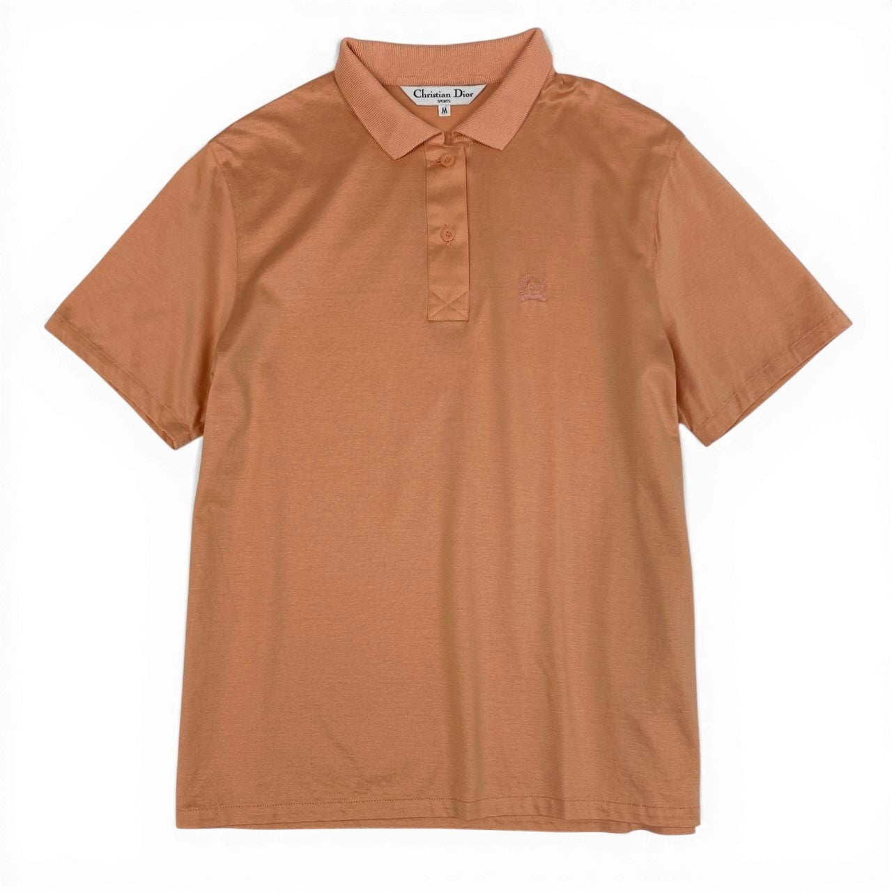 Ec27 Christian Dior クリスチャンディオール 半袖ポロシャツ ブランドロゴ刺繍 コットンシャツ トップスカットソー Mサイズ オレンジベージュ コットン100％ レディース 女性用u02t