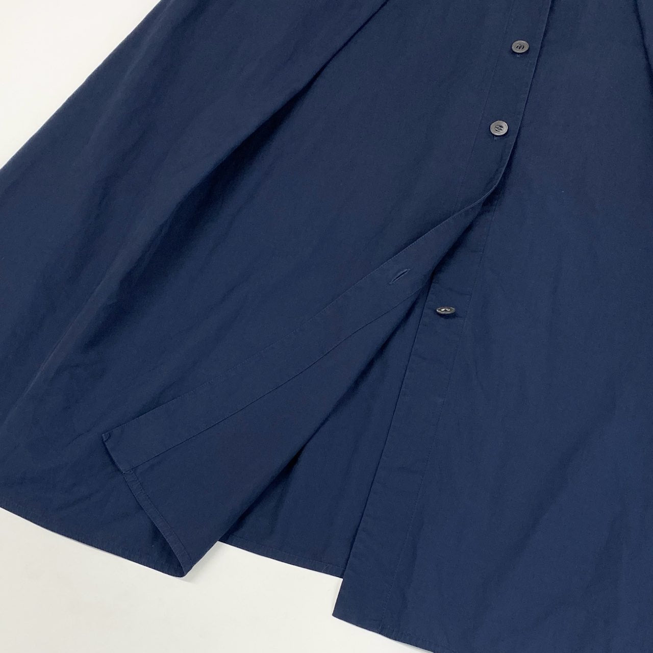 84b23 HERMES エルメス レイヤード シャツワンピース サイズ38 ネイビー Layered Shirt Dress フランス製t18r