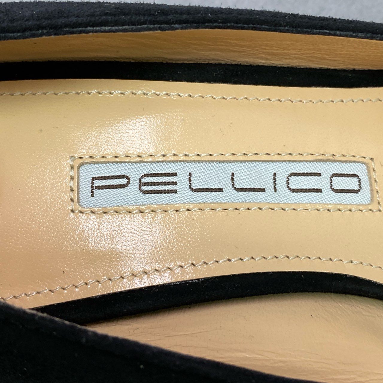 2e26 《未使用品》 PELLICO ペリーコ ANDREA 50 スエードレザー パンプス 35 1/2 ブラック Leather シューズ 箱 保存袋付き